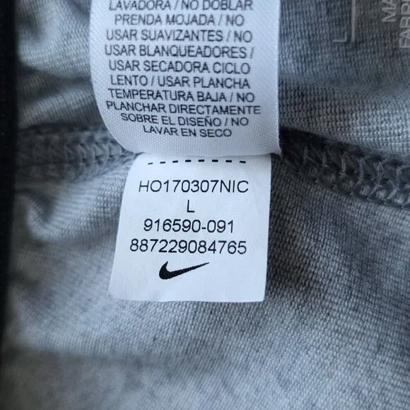 Nike Women Gray Gold Swoosh Just Do It Logo Lightweight Leg A See Legging Size L - Picture 9 of 14